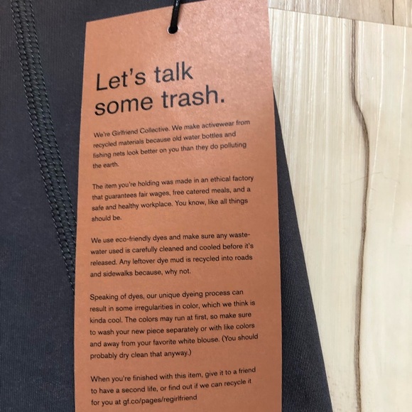 NWT Girlfriend Collective High Rise Bike Shorts - Smoke 8" Inseam, Large - Picture 7 of 11